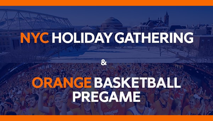 NYC holiday gathering & orange basketball pregame